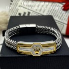 دستبند رولکس طلایی استیل با قفل کشویی (Glidelock)