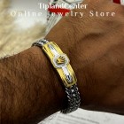 دستبند رولکس طلایی استیل با قفل کشویی (Glidelock)