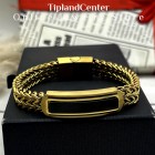 دستبند مردانه دو رنگ طلایی مشکی با سنگ اونیکس اصل