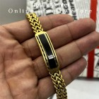 دستبند مردانه دو رنگ طلایی مشکی با سنگ اونیکس اصل