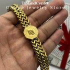 دستبند مردانه ای پی AP استیل آبکاری طلای 18 عیار با قفل مگنتی کشویی