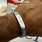 دستبند مردانه بولگاری استیل ۲۱ سانتی‌متری اصل با قفل مگنتی کشویی لوکس و براق، نماد استایل مردانه قدرتمند و شیک‌پوش