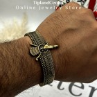 دستبند بنگل مردانه طرح فروهر طلایی