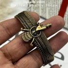 دستبند بنگل مردانه طرح فروهر طلایی