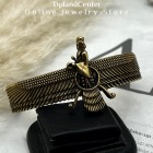 دستبند بنگل مردانه طرح فروهر طلایی