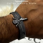 دستبند بنگل مردانه فروهر استیل رنگ ثابت