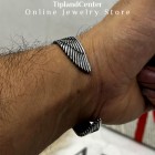 دستبند بنگل مردانه فروهر استیل رنگ ثابت