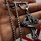 گردنبند صلیب با طرح اژدها و اسکلت، ساخته شده از استیل ضد زنگ، آویز گوتیک مردانه و زنانه