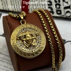 گردنبند ورساچه نگینی مشابه طلا