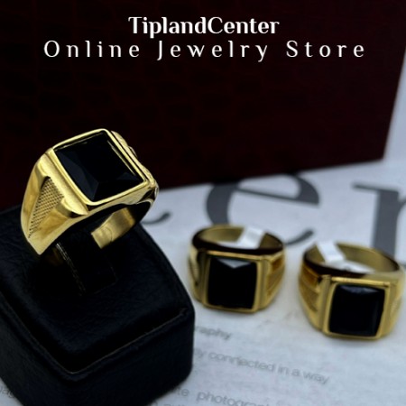 انگشتر نگین مشکی کلاسیک