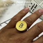 انگشتر بیت کوین مردانه مشابه طلا با رکاب گرد