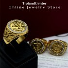 انگشتر مردانه لنگر مشابه طلا نگین دار