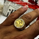 انگشتر مردانه لنگر مشابه طلا نگین دار