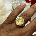 انگشتر طرح لنگر طلایی بسیار مشابه طلا - استیل ضدزنگ با آبکاری ۲۴ میکرون واقعی