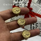 انگشتر طرح لنگر طلایی بسیار مشابه طلا - استیل ضدزنگ با آبکاری ۲۴ میکرون واقعی