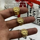 انگشتر صلیب طلایی ۲۴ میکرون آبکاری واقعی - استیل 316L ضدحساسیت - سایز ۹ تا ۱۱