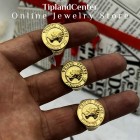 انگشتر طرح سکه عقاب آمریکایی طلایی براق استیل ضدزنگ با آبکاری طلای ۱۸ عیار ۲۴ میکرون واقعی