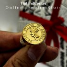 انگشتر طرح سکه عقاب آمریکایی طلایی براق استیل ضدزنگ با آبکاری طلای ۱۸ عیار ۲۴ میکرون واقعی