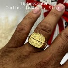 انگشر طرح قطب نما کوپ طلا با آبکاری 24 میکرون