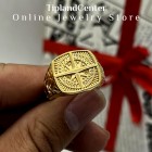 انگشر طرح قطب نما کوپ طلا با آبکاری 24 میکرون