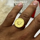 انگشتر مردانه طرح خورشید مشابه طلا