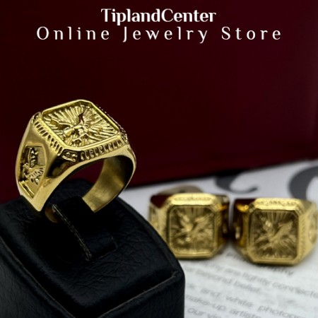 انگشتر عقاب در حال شکار طرح طلا