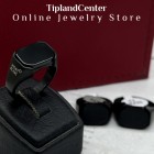 انگشتر مونت بلان تمام مشکی با صفحه مستطیل شکل و نگین اونیکس مشکی اصل