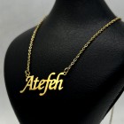 گردنبند اسم عاطفه با فونت انگلیسی