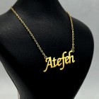 گردنبند اسم عاطفه با فونت انگلیسی