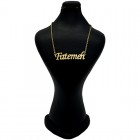 گردنبند اسم فاطمه استیل با فونت لاتین