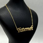 گردنبند اسم فاطمه استیل با فونت لاتین