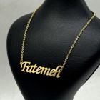 گردنبند اسم فاطمه استیل با فونت لاتین