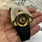 ساعت مچی مردانه هاسکی طلایی بند چرمی لاکچری